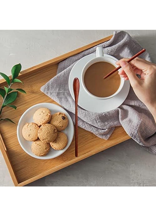 ملاعق قهوة خشبية بمقبض طويل، ملعقة خلط خشبية، ملعقة صغيرة يدوية الصنع للتحريك في المطبخ (كوسونوكي، 4 قطع) - Image 3