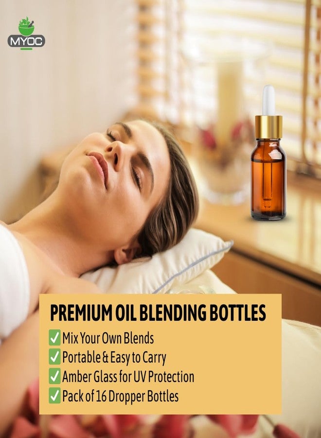 MYOC Amber Glass Dropper Bottles | Refillable Cosmetic Bottles with Gold Dropper Cap for DIY Oils, Serums, and Skincare Solutions - 15ml / 0.50 Fl Oz (Pack of 16) - Image 5