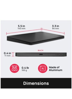 Brydge Brydge W-Touch Wireless Precision Touchpad | Compatible with Surface & Windows | Designed for Surface | (Black)  - Image 5