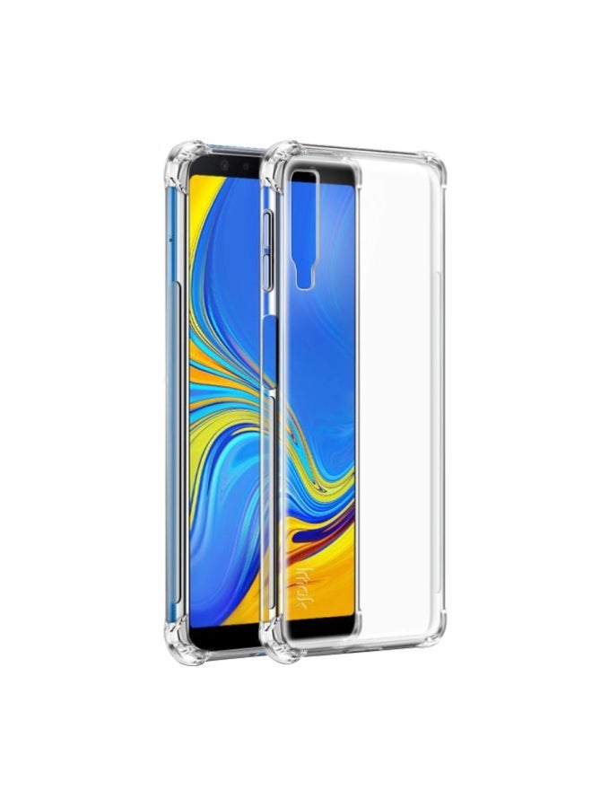 حالة الظهر الصعبة و pumper ل Samsung A7 (2018) واضح