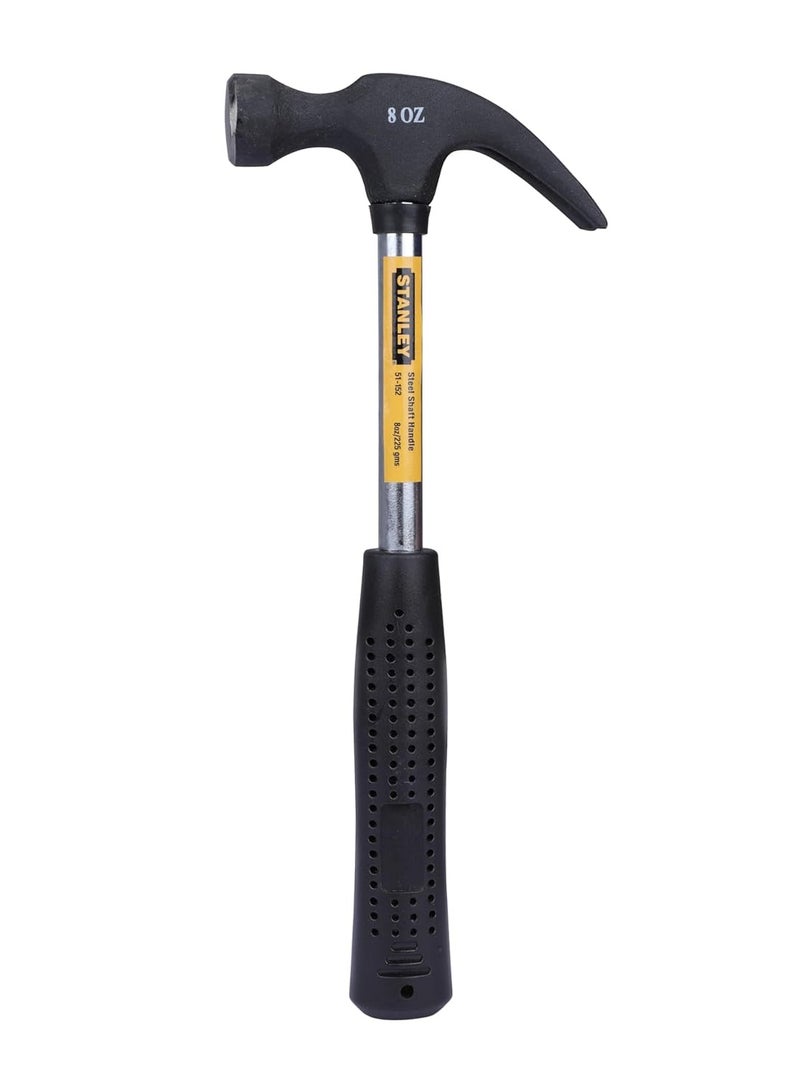 Stanley STANLEY 51-152 Claw Hammer with Steel Shaft for Masonry, Woodwork, Fittings for Home, DIY, Mechanic, Industrial & Professional Use, GREY & BLACK  - Image 1