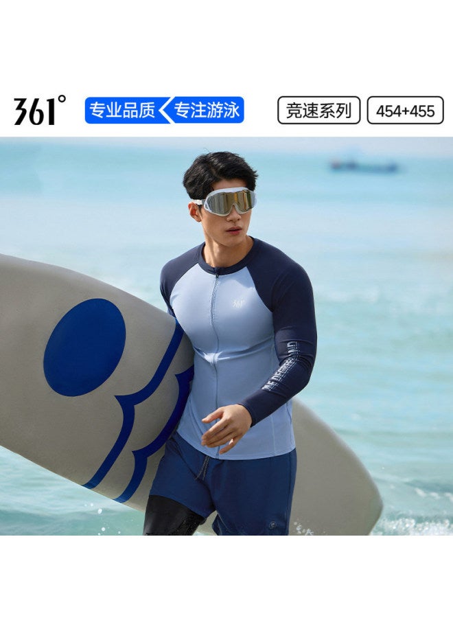361 Jellyfish Suit Men's Diving Wetsuit Swim Separate Sun Protection Long Sleeve Long Pants Set Zipper Quick-dry Surfing Snorkeling Swimwear