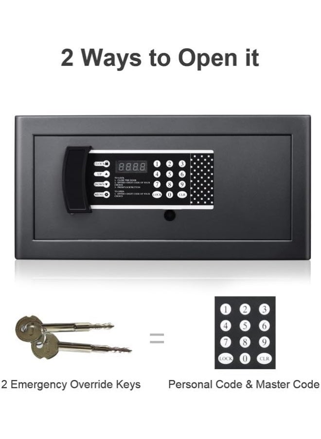 TAPIT Safe Box Fireproof Waterproof Heavy Duty SAfe for Home Use Removable Inner Cabinet and Shelf Anti-Theft Digital SafE BoX for Office Hotel 21x43x36cm - Image 4