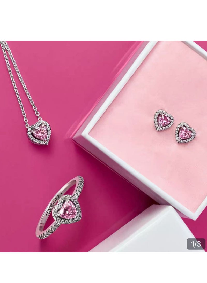 Generic Women's Classic Cube Zirconia 925 Silver Ring Necklace Earnail Set Birthday Gift  - Image 3