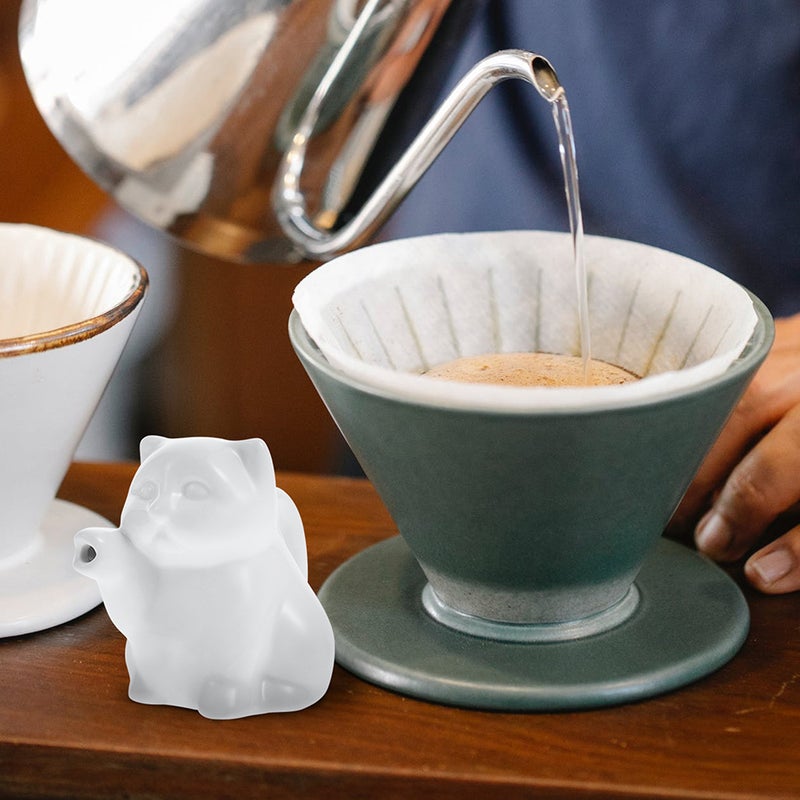 2Pcs Ceramic Kettle Cat-shape Cup Jug Coffee Pull Flower Cup - Image 3