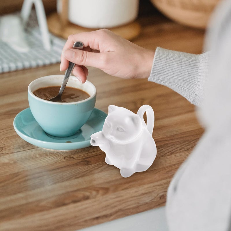 2Pcs Ceramic Kettle Cat-shape Cup Jug Coffee Pull Flower Cup - Image 5