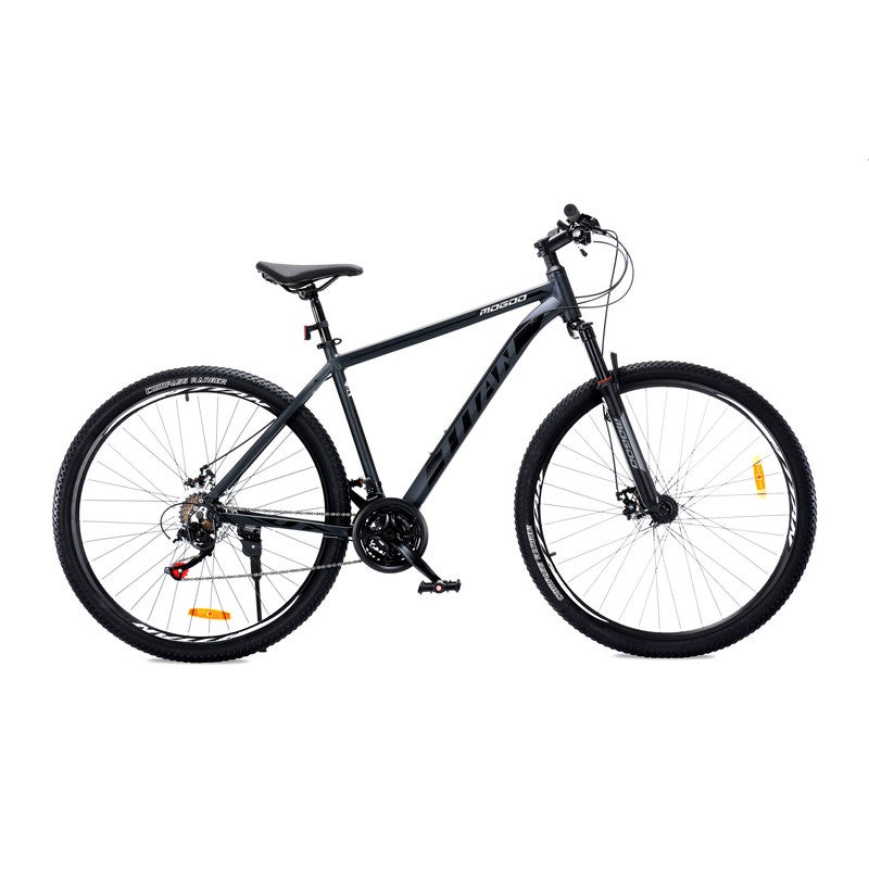Mogoo Titan Aluminum Alloy Mountain Bike 29 Inch | 21-Speed MTB for Adults | Mechanical Disc Brakes, Front Suspension, Internal Cables, Adjustable Seat - Smoke - Image 1