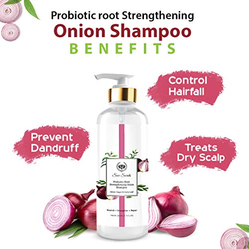 Seer Secrets Natural Onion Hair Pack of Restorative Scalp Curry Leaf, Neem & Onion Hair Oil 200 ML & Probiotic Root Strengthening Yogurt, Curry Leaf & Onion Shampoo 200ml- Combo Pack - Image 2