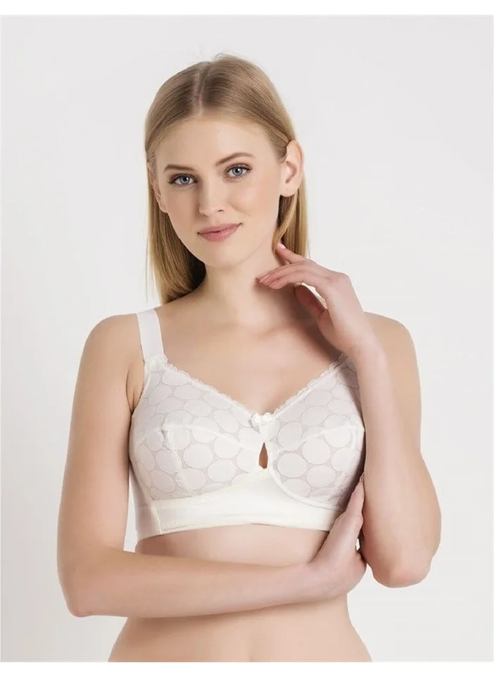 ماجيك فورم 1718 Lace Non-wired Gathering Bra - Ecru