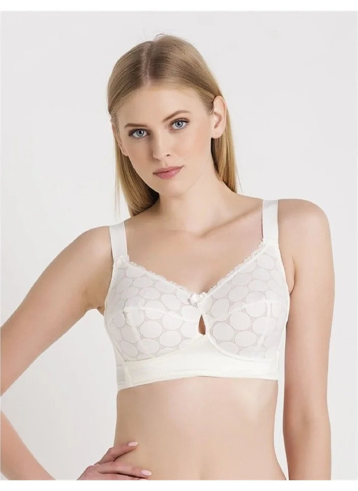 ماجيك فورم 1718 Lace Non-wired Gathering Bra - Ecru