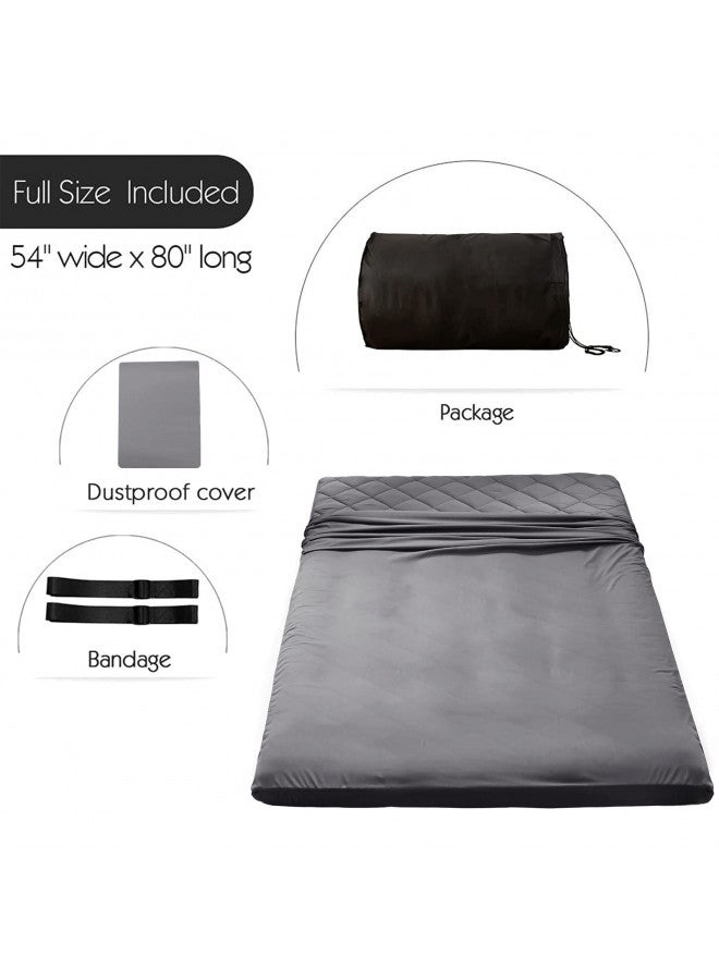 MAXYOYO MAXYOYO Japanese Floor Futon Mattress Full Size, Floor Couch for Adults Roll Up Folding Floor Bed Portable Mattress Foam Mattress Queen, Diamond Patterned Japanese Futon Bed, Dark Grey  - Image 3