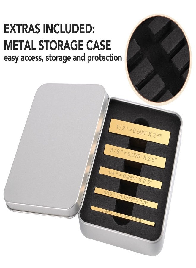 لوسترونوت مجموعة قياس ارتفاع مكعبات التثبيت النحاسية من LOSTRONAUT - مجموعة من 5 ملحقات لمنشار الطاولة للنجارين - قضبان تتضمن علامات مقاسات محفورة بالليزر - أداة نجارة - قضيب نحاسي - Image 4