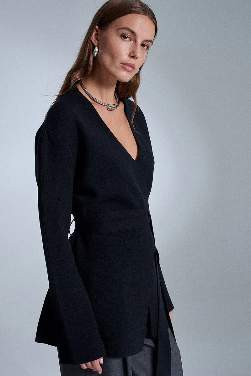 Dilvin Black DILVIN Women's Acrylic Wool Blend Cardigan for Women | Best Price UAE