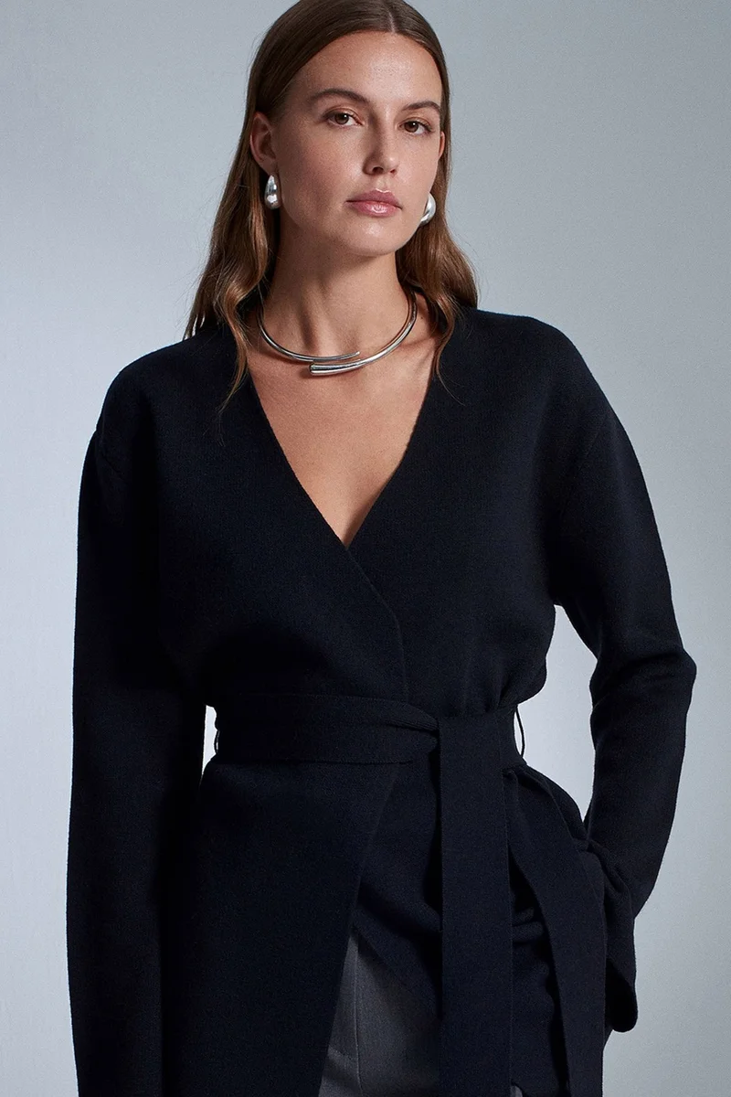 Dilvin Black DILVIN Women's Acrylic Wool Blend Cardigan for Women | Best Price UAE
