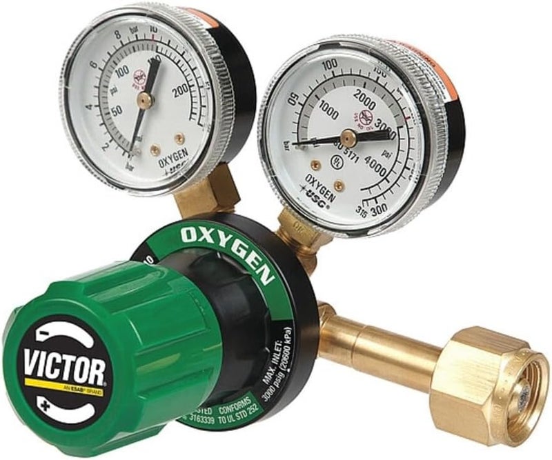 ESAB Victor Technologies G250-150-540 Medium Duty Single Stage Oxygen Regulator, 150 psig Delivery Range, CGA 540 Inlet Connection