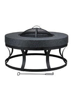MGO Shatter-Resistant Round Firepit Table with Mesh Cover Black 81 x 81 x 46 cm WSFP-4618