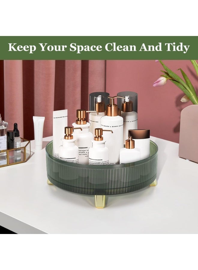Bukela Makeup Perfume Organizer Tray 360 Degree Rotating Lazy Susan Skincare Lotion Organizer Spinning Cosmetics Storage for Dresser, Vanity, Bathroom Countertop - Image 1