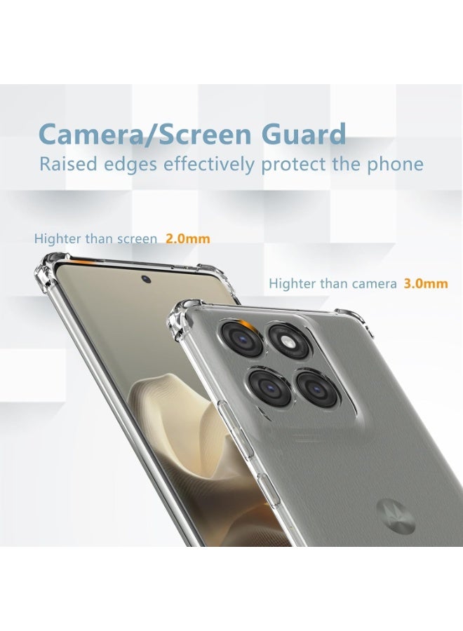 Clear Shockproof TPU Case for Motorola Edge 60 Pro – Anti-Yellowing Crystal Clear Back, Reinforced Corners, 360° Protection - Image 2