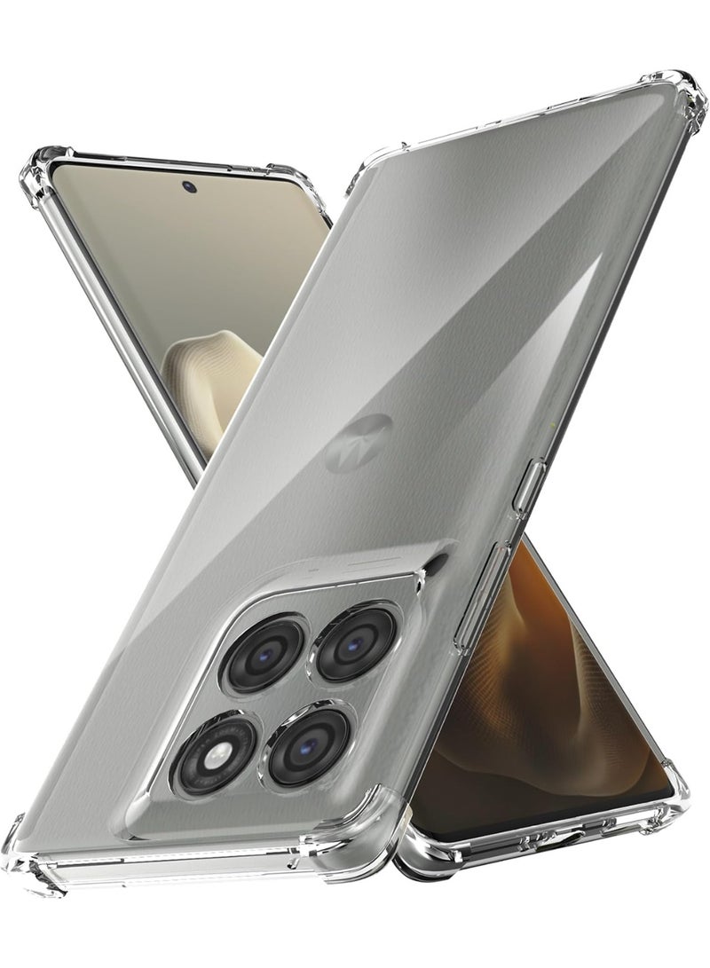 Clear Shockproof TPU Case for Motorola Edge 60 Pro – Anti-Yellowing Crystal Clear Back, Reinforced Corners, 360° Protection - Image 1
