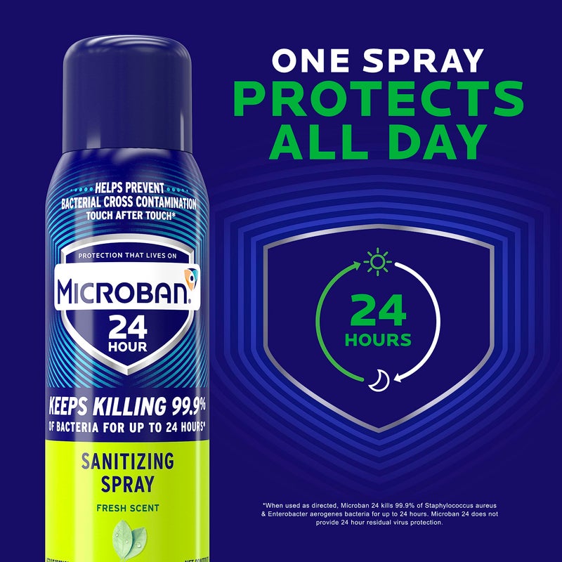 Microban 24 Hour Disinfectant Sanitizing Spray, Fresh Scent, 15oz - Image 5