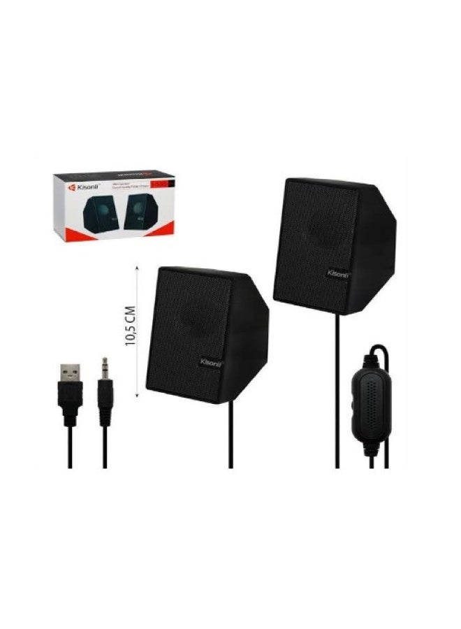 Kisonli S-555 USB Powered Multimedia 2.0 Channel Wired Speaker for PC & Laptop - Image 3