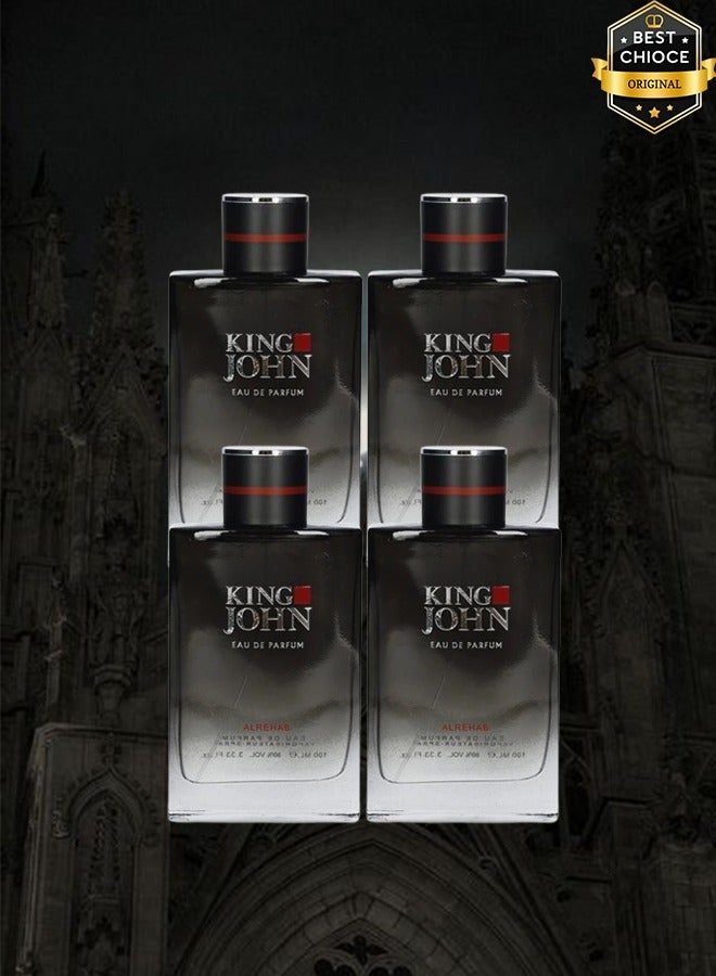 الرحاب 4 قطع عطر كينج جون سيلفر 100 مل - Image 1