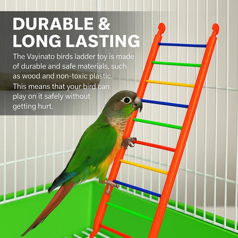 VAYINATO Birds Ladder for Cage Plastic, 2 Pcs - Hanging Ladder Toy for Parrot, Budgies, Love Birds, Parakeet - African Grey, Sun Conures, Finch Bird Toy (33cm) - Image 2