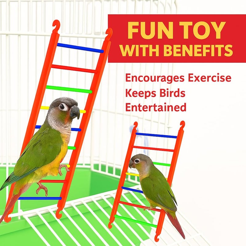 VAYINATO Birds Ladder for Cage Plastic, 2 Pcs - Hanging Ladder Toy for Parrot, Budgies, Love Birds, Parakeet - African Grey, Sun Conures, Finch Bird Toy (33cm) - Image 3