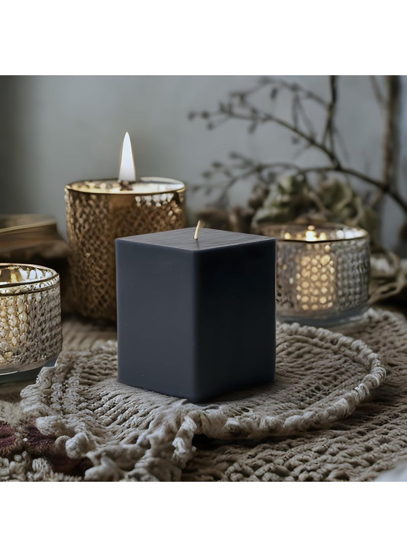 atorakushon atorakushon Pillar Candle Jasmine Scented Set of 3 Luxury Candles Smoke Free for Wedding Birthday Party Home Decor Spa Christmas Aromatherapy [Black]  - Image 4