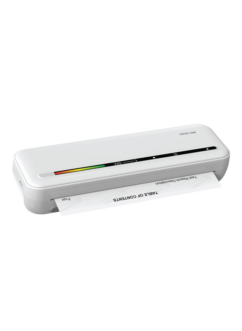 GREEN LION Portable Thermal Printer with 300 DPI Resolution / Inkless Printing / A4 Format Support / Fast Printing / Bluetooth Thermal Printer - White  - Image 1