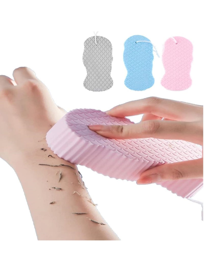 DAILYLIFE 3Pcs Magic Exfoliating Bath Sponge,3D Super Soft Exfoliating Bath Sponge,Exfoliating Sponge Remover Dead Skin for Adults Children and Pregnant Women,Reusable(Blue+Pink+Gray) - Image 1