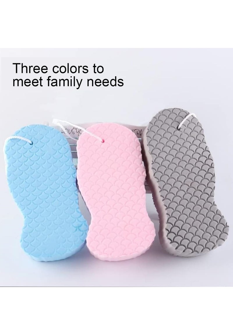 DAILYLIFE 3Pcs Magic Exfoliating Bath Sponge,3D Super Soft Exfoliating Bath Sponge,Exfoliating Sponge Remover Dead Skin for Adults Children and Pregnant Women,Reusable(Blue+Pink+Gray) - Image 2
