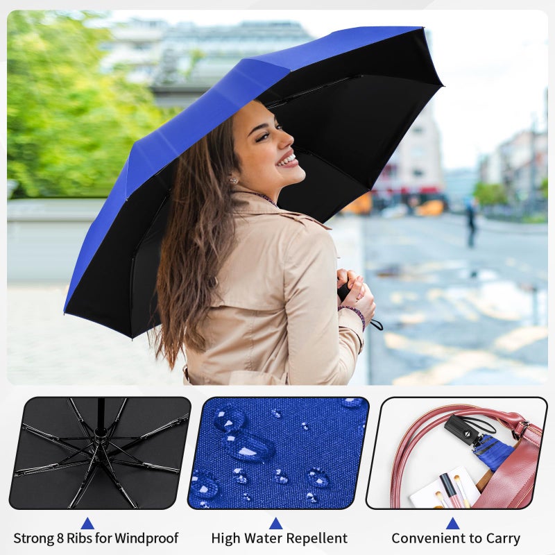 Yoobure Windproof Travel Umbrella - Automatic Umbrellas for Rain, Compact Folding Umbrella with UV Protection, Lightweight Portable Design for Backpack/Walking/Car, Sun & Storm Ready - Image 3