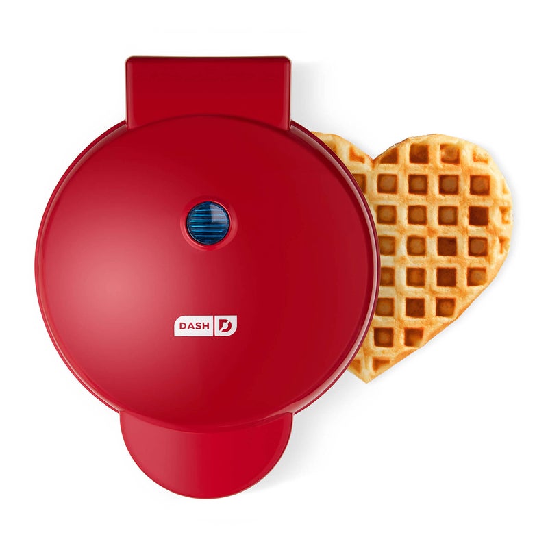 Dash Express Waffle Maker -Electric Waffle Maker for Creative Homemade Treats - Dual Nonstick Cooking Surfaces, Easy Food Release & Quick Cleanup - Compact, Space-Saving Design - 8 Inches - Red Heart - Image 1