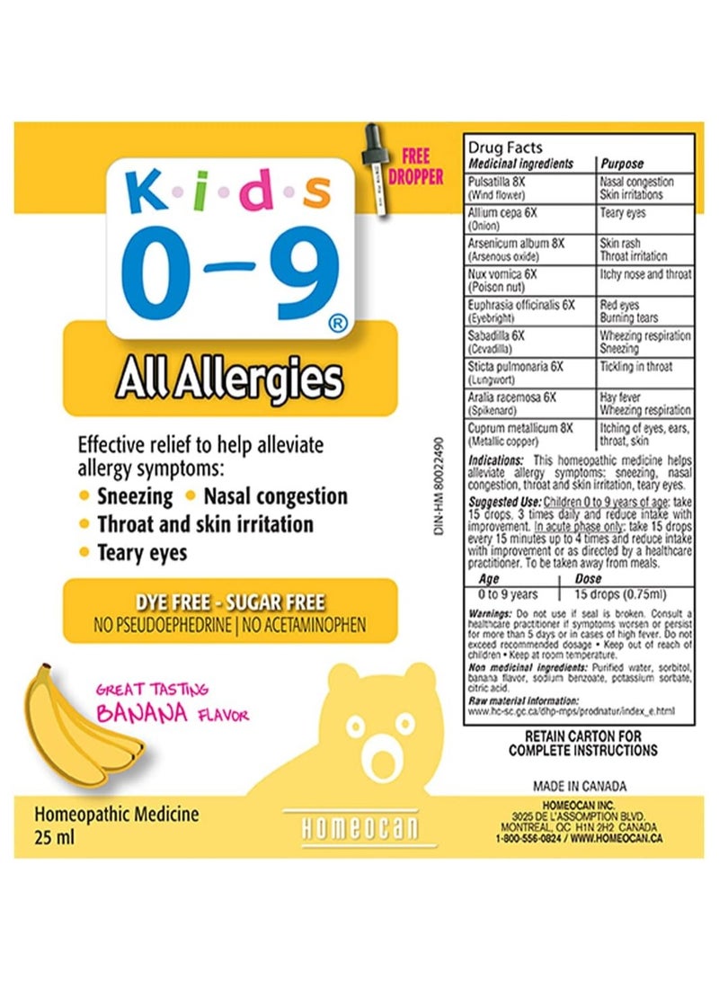 Kids 0-9 Kids 0 - 9 Allergy, 25 ml - Image 2