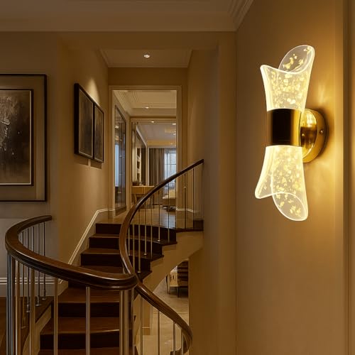 kinis Designer LED Wall Lamp with Artistic Curved Glass Warm Ambient Glow Led Wall Lamps for Bedroom, Led Wall Scone for Home Decoration, Led Wall Lamp for Home/Resturant/Cafe/Bar - Image 2