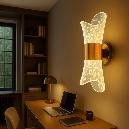 kinis Designer LED Wall Lamp with Artistic Curved Glass Warm Ambient Glow Led Wall Lamps for Bedroom, Led Wall Scone for Home Decoration, Led Wall Lamp for Home/Resturant/Cafe/Bar - Image 3