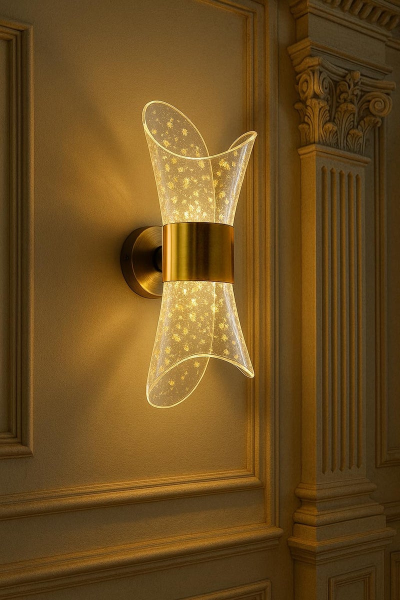 kinis Designer LED Wall Lamp with Artistic Curved Glass Warm Ambient Glow Led Wall Lamps for Bedroom, Led Wall Scone for Home Decoration, Led Wall Lamp for Home/Resturant/Cafe/Bar - Image 4