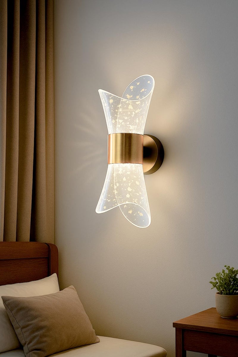 kinis Designer LED Wall Lamp with Artistic Curved Glass Warm Ambient Glow Led Wall Lamps for Bedroom, Led Wall Scone for Home Decoration, Led Wall Lamp for Home/Resturant/Cafe/Bar - Image 5