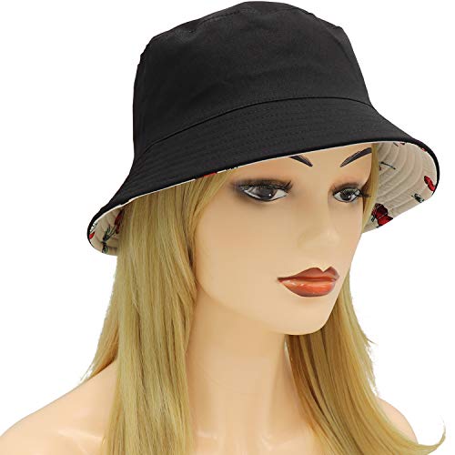 Umeepar Unisex Reversible Packable Bucket Hat Sun Hat for Men Women (Cherry) - Image 5