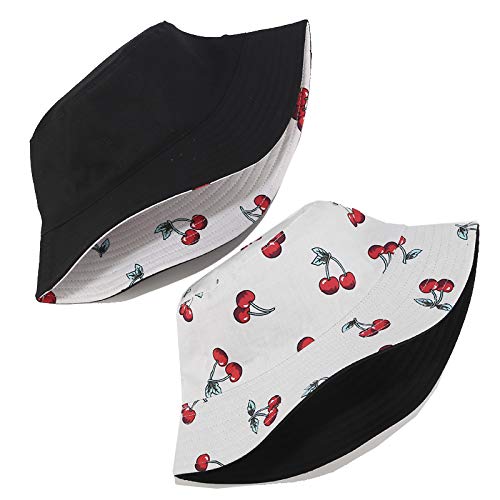 Umeepar Unisex Reversible Packable Bucket Hat Sun Hat for Men Women (Cherry) - Image 3