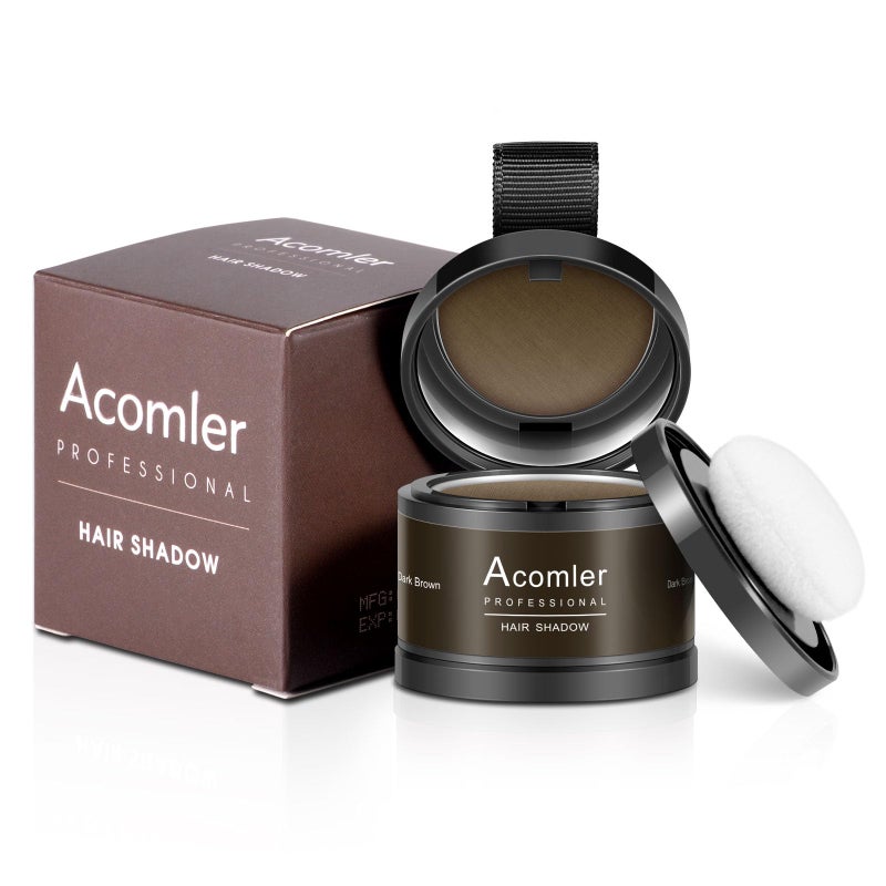 Acomler Instantly Root Touch Up Hair Color Hairline Shadow Powder,Root Cover Up,Dark Brown for Thinning Hair, Grey Hair Coverage Hair Powder for Women with Eyebrows,Beard Line,Bald Spots (Dark Brown) - Image 2