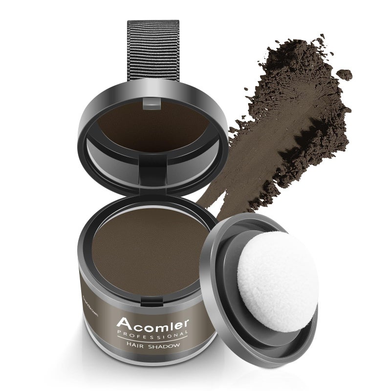 Acomler Instantly Root Touch Up Hair Color Hairline Shadow Powder,Root Cover Up,Dark Brown for Thinning Hair, Grey Hair Coverage Hair Powder for Women with Eyebrows,Beard Line,Bald Spots (Dark Brown) - Image 1