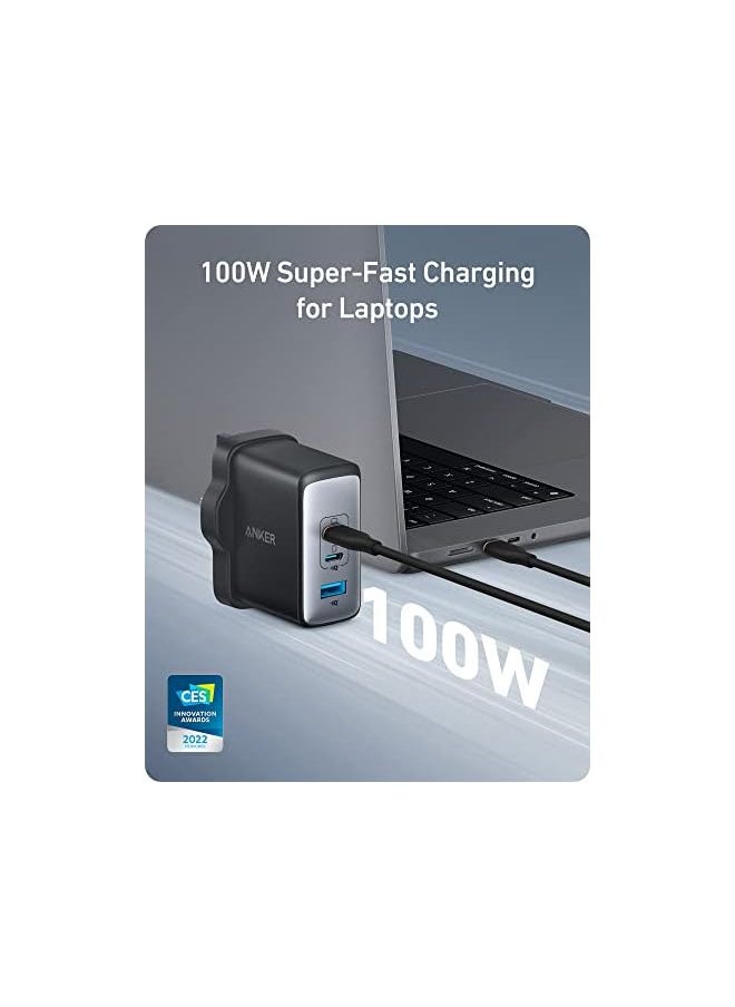 Zaboon - Usb C Plug, Anker 100W Usb C Charger, 736 Charger (Nano Ii 100W), 3-Port Fast Compact Wall Charger For Macbook Pro/Air, Google Pixelbook, Thinkpad, Dell Xps, Ipad Pro, Galaxy S22/S20, Iphone 13/Pro - Image 1