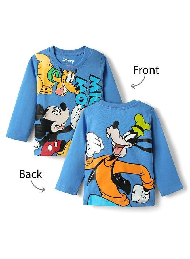 Babyhug Disney Babyhug Disney Single Jersey Knit Full Sleeves T-Shirts with Front & Back Mickey & Friends Graphics - Blue