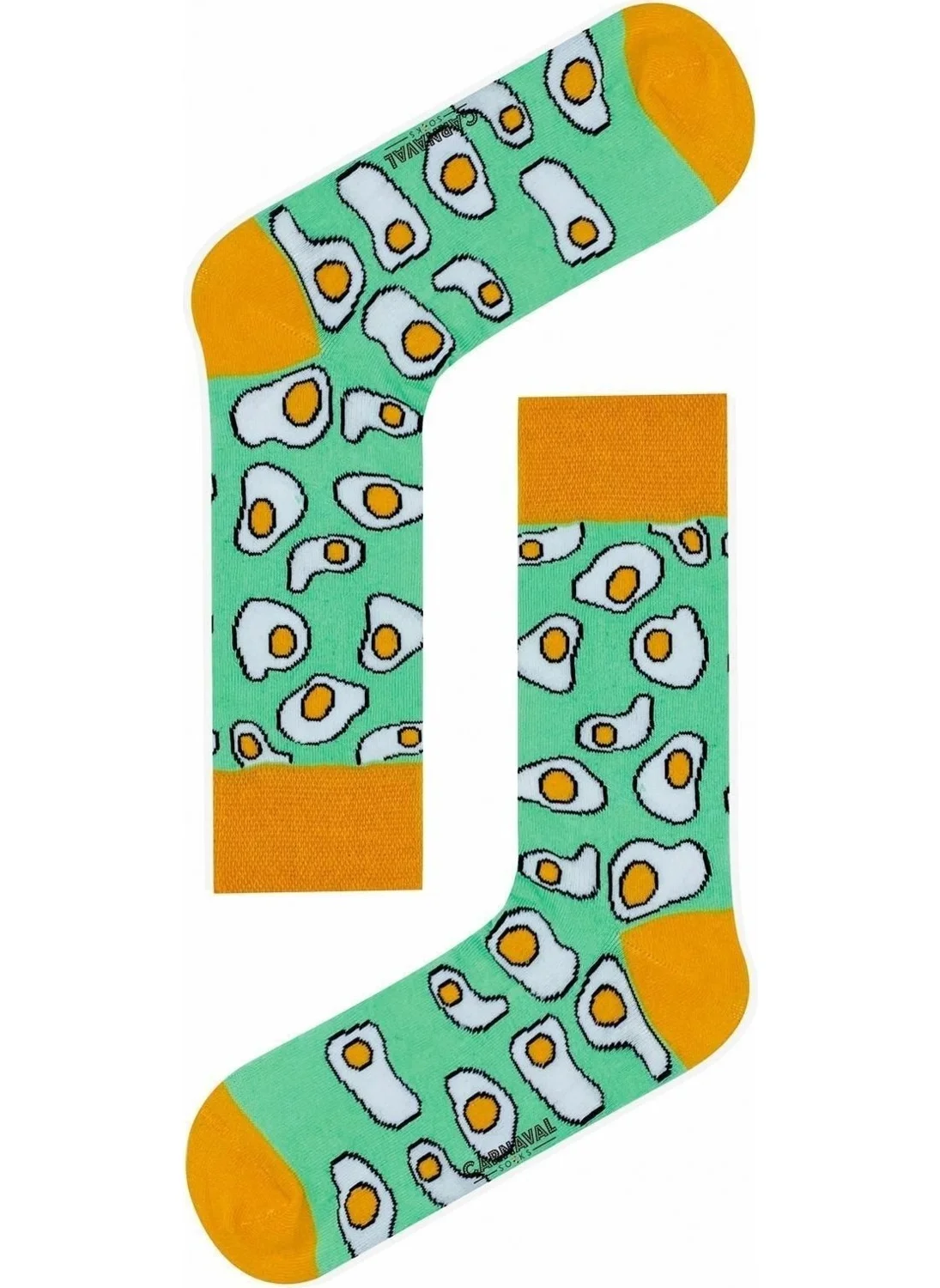 Carnaval Socks Green Egg Patterned Colorful Socks