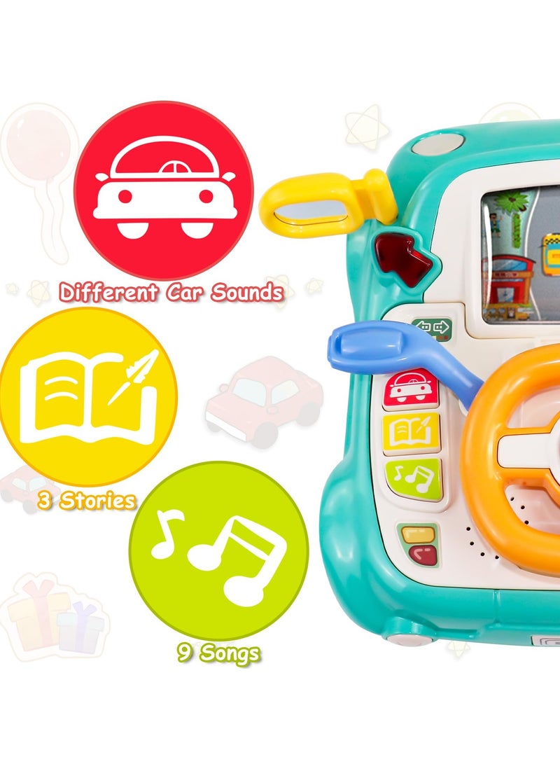 ميكسد لعبة عجلة القيادة للأطفال، لعبة موسيقية للأطفال الصغار، ألعاب تعليمية تفاعلية، محاكاة لقيادة السيارة، لعبة مقعد السيارة تطور المهارات الحركية الدقيقة للأطفال الأولاد والبنات - Image 3