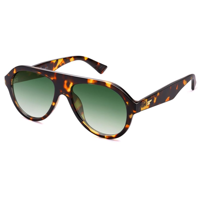 VANLINKER Retro Aviator Polarized Sunglasses for Men Women Trendy 70s Vintage Plastic Frame Sun Glasses VL9750,Green - Image 1
