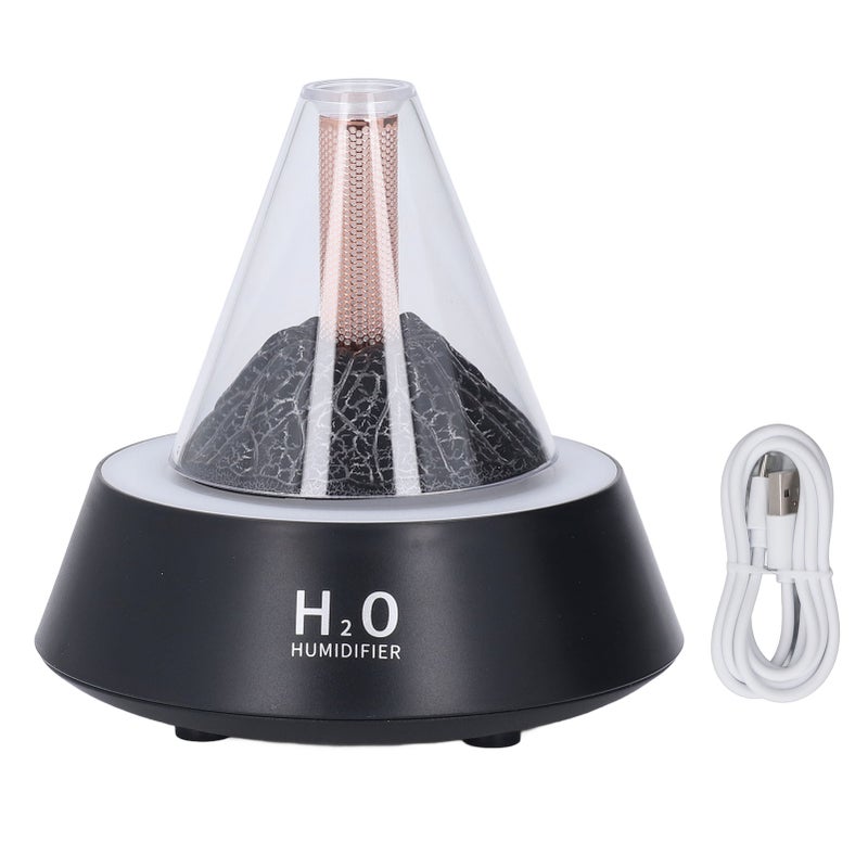 Volcano Aromatherapy Diffuser 7 Color LED Ambient Light Multiple Modes Quiet Auto Shut Off 80ml Volcano Humidifier Diffuser for Bedroom 183A Black - Image 1