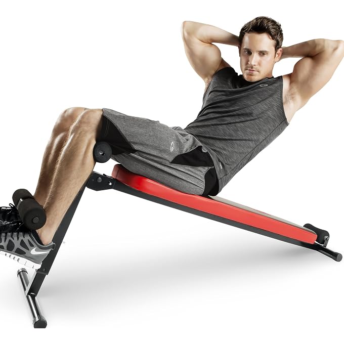 Marcy UTILITY SLANT BOARD W/HEADREST  FOLDING DESIGN WITH ADJUSTABLE POSITIONS SB-4606, BLACK/RED, 29.00 X 18.00 X 59.00 INCHES - Image 2